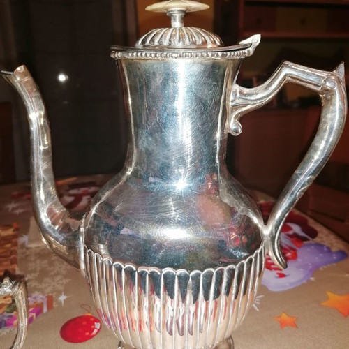 Antique silver-plated set used, three pieces