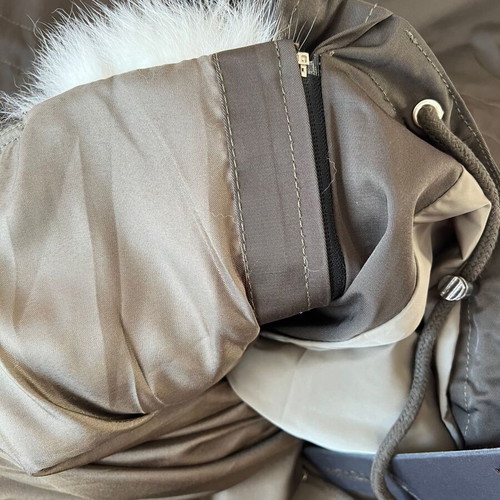 Patago Parka with White Real Fox Fur, New, Size XL
