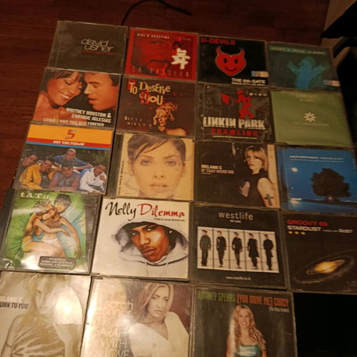 Pop CD collection used, 19 singles and 7 albums