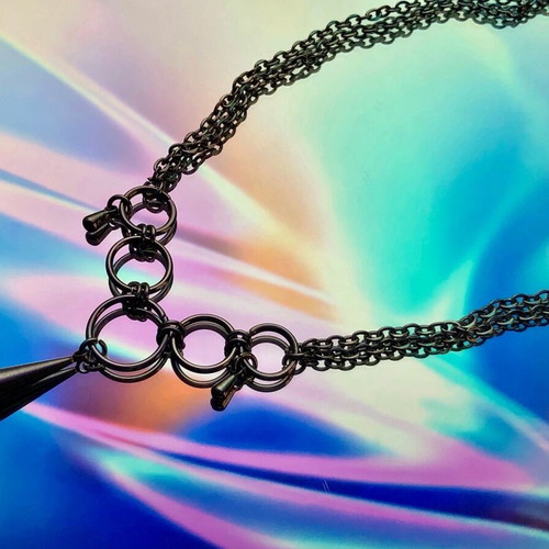 Handmade stainless steel punk necklace new silver color