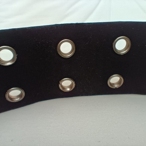 Leather belt unisex used with large studs, 95 cm black