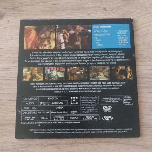 Leaving Las Vegas DVD new, romance drama with Nicolas Cage