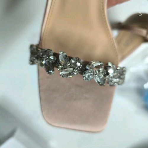 GoGo Shoes satin beige sandals new, size 38