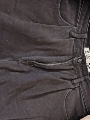 Women's jeans with pleats used, black, thick fabric, size 36