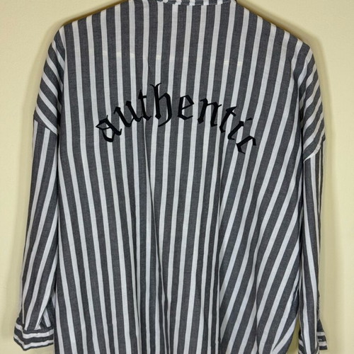 Cotton shirt H&M white and grey like new, size M