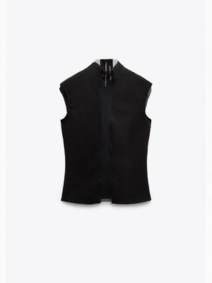 Zara top with transparency combination XS new, black