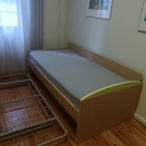 Children's bed with pull-out second bed like new, all wood, 1.96x0.95m