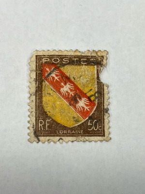Rare France Stamp Lorraine Province Coat of Arms 1946 like new