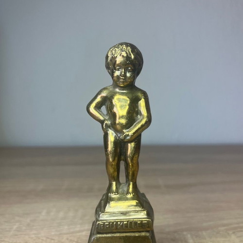 Brussels Thermometer used, vintage brass decorative item