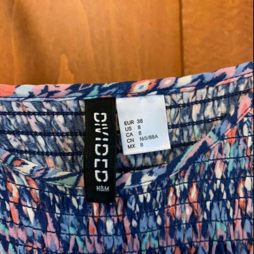 H&M Divided Ethnic Aztec Mini Smocked Sundress Size EU 38 Like New