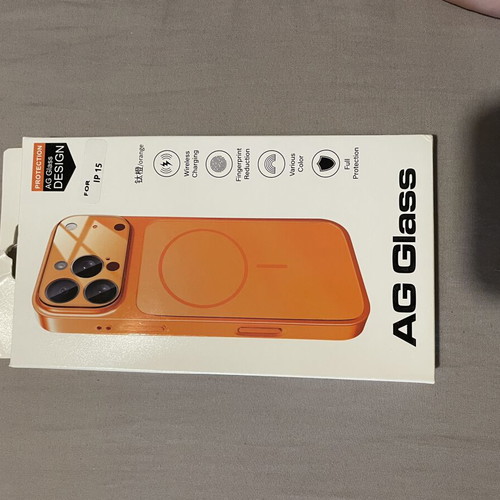 AG Glass MagSafe case for iPhone 15, orange