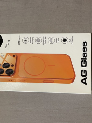 AG Glass MagSafe case for iPhone 15, orange