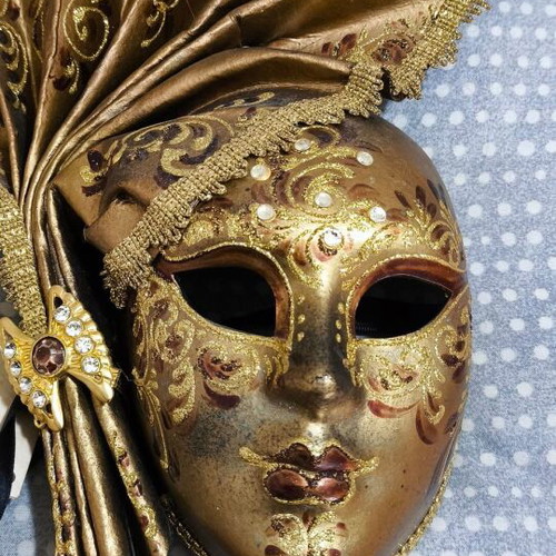 Venetian mask handmade used from leather and canvas