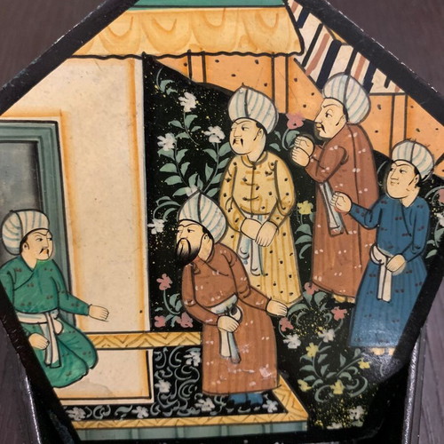 Persian handmade jewelry box used with vivid colors