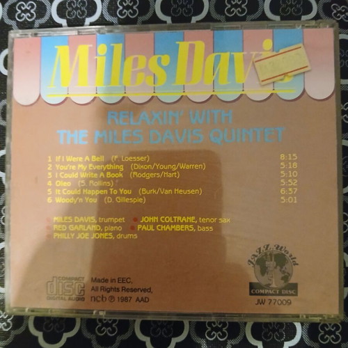 Miles Davis Relaxing With Davis Quintet CD used, jazz