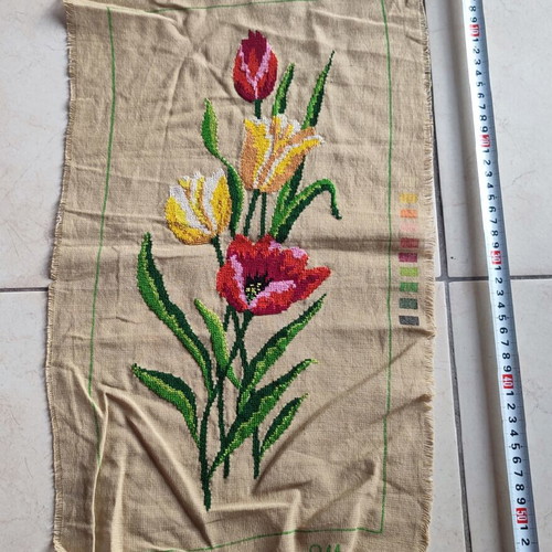 Embroidery used with floral design