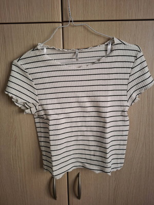 Striped T-shirt Only Small, like new, black and white