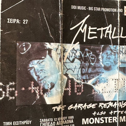 Metallica collectible ticket 1999 like new