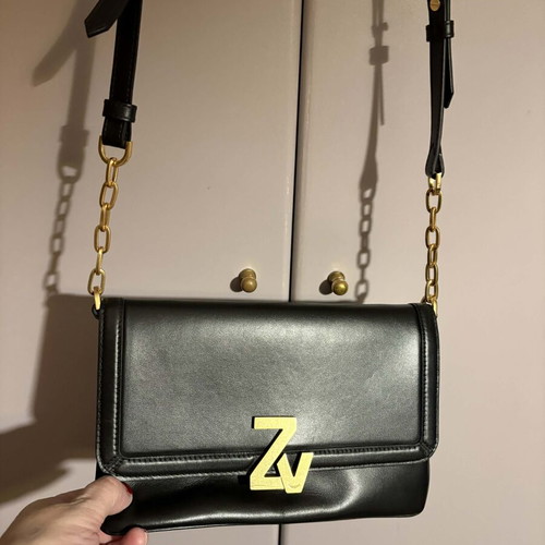 Zadig & Voltaire crossbody leather bag new, black and gold