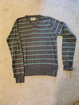 Pull& Bear sweater S thin like new, gray and green
