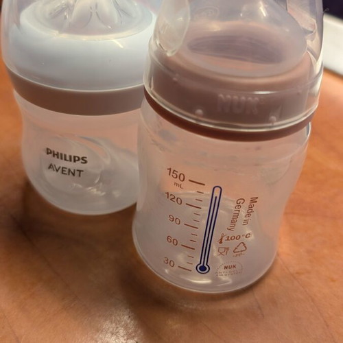 Philips Avent and Nuk First Choice baby bottles
