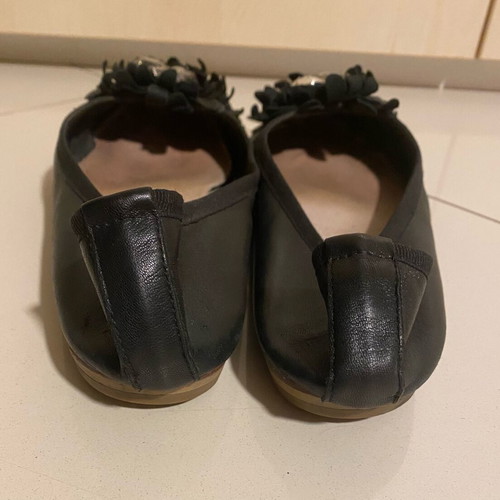 Tsakiris Mallas ballerinas used, black leather with stones, size 39
