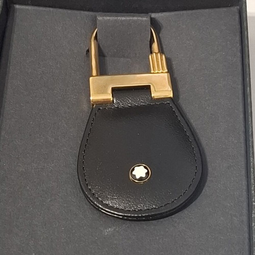 Montblanc Meisterstück δερμάτινο μπρελόκ κλειδιών μαύρο και χρυσό