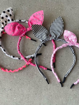 Girls headbands new, set of 5 with bow and multicolor
