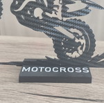 Motocross 3D printed table decoration with carbon fiber texture