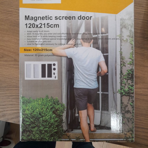 Magnetic door screen 120x215cm black color new