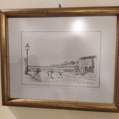 Engravings themed on Italy new, set of 3 pieces