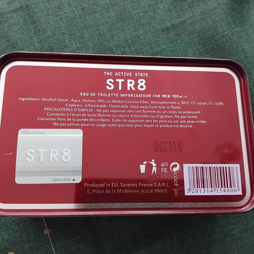 Str8 The Active State metal box used, men's perfume packaging