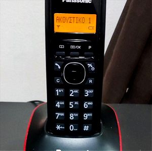 Panasonic KX-TG1611 Ασύρματο Τηλέφωνο με 50 Μνήμες Μαύρο/Κόκκινο