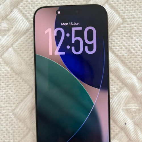 iPhone 16 Pro Max 256 GB silver with charger and case
