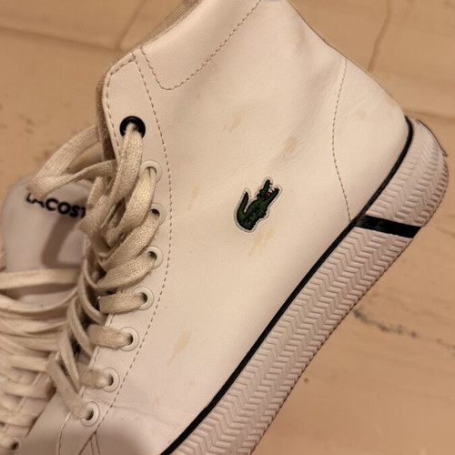 Lacoste white ankle boots like new, size 38