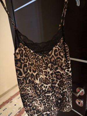 Leopard lingerie top Paranoia new, size S 36 8, black and brown