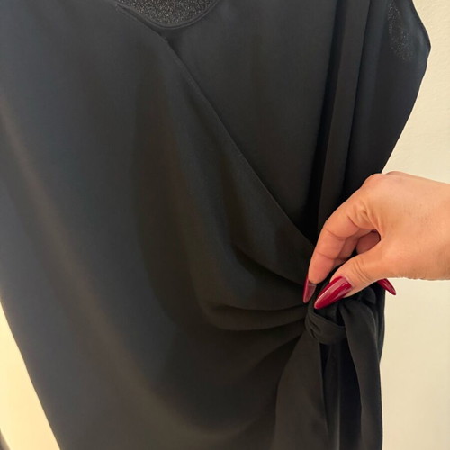 Black midi dress with side tie My T new size medium