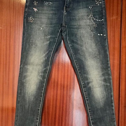 Jeans pants women's used with rhinestones Obsessive