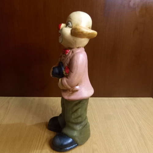 Ceramic clown piggy bank vintage, 31 cm tall, like new