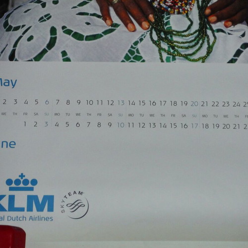 Large KLM Airlines 2012 wall calendar like new with 6 posters