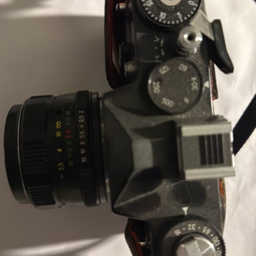 Zenit TTL 1980 camera used with leather protective case