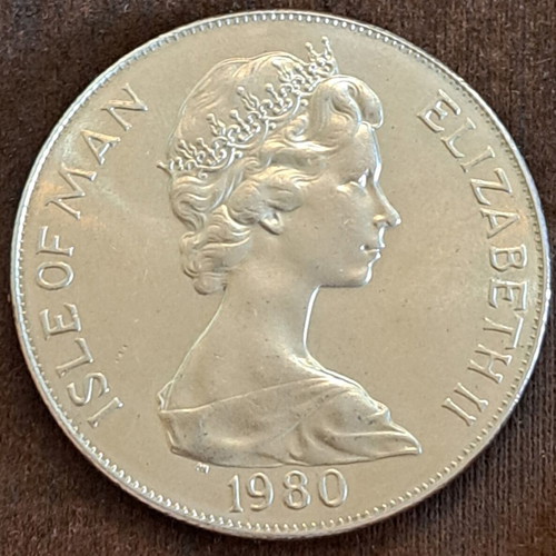 Isle of Man 1 Crown 1980 commemorative coin new, dedicated to Moscow Olympics