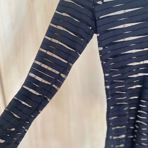 Black transparent striped bodysuit Mango size medium like new