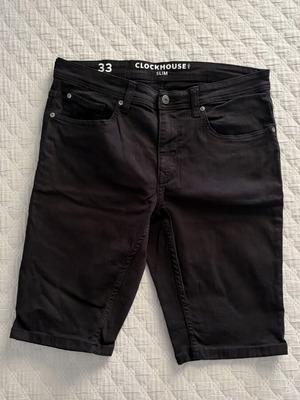 Black C&A men's denim bermuda shorts like new, size 33 M