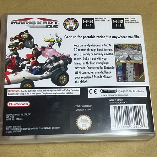 Super Mario Kart DS game with all inserts and VIP card