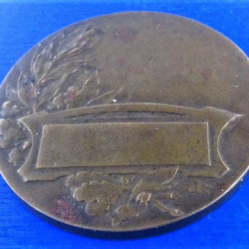 France medal used, tennis award service 40mm bronze