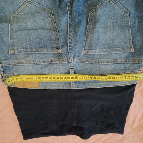 Maternity denim jeans and nursing shirt used, blue, size S