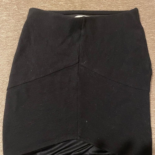 Mini ribbed black skirt used, slim fit, size S from Pull and Bear