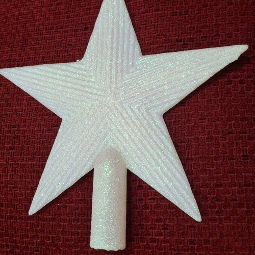 White embossed Christmas tree star topper