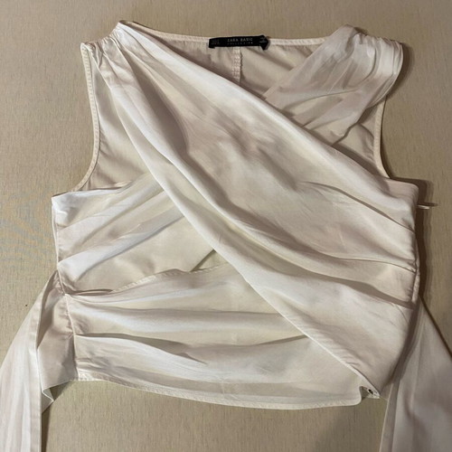 Zara Basic white crossover sleeveless top size S like new
